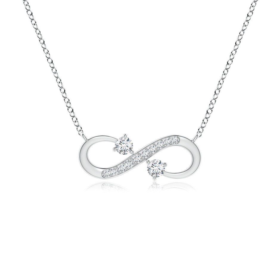 2.8mm GVS2 Sideways Infinity Two Stone Diamond Necklace in P950 Platinum 