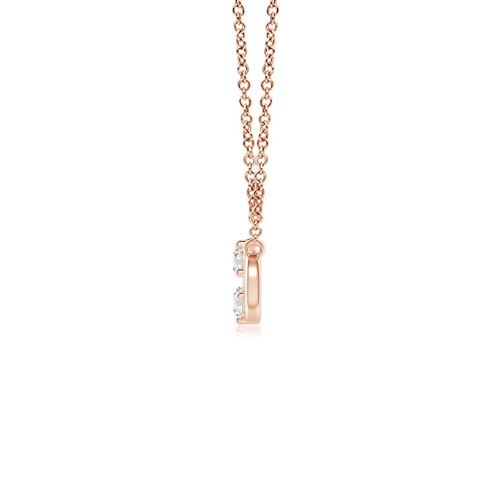 2.8mm GVS2 Sideways Infinity Two Stone Diamond Necklace in Rose Gold Side-1