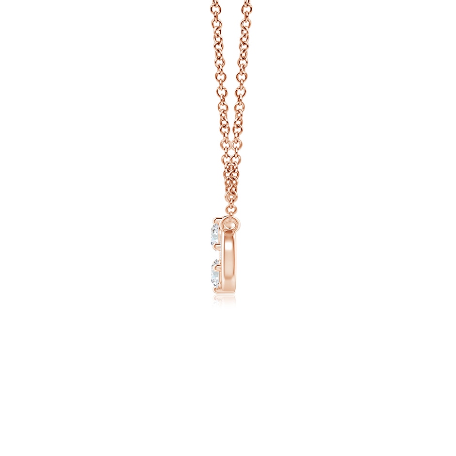 2.8mm GVS2 Sideways Infinity Two Stone Diamond Necklace in Rose Gold side-1