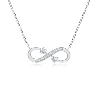2.8mm GVS2 Sideways Infinity Two Stone Diamond Necklace in White Gold