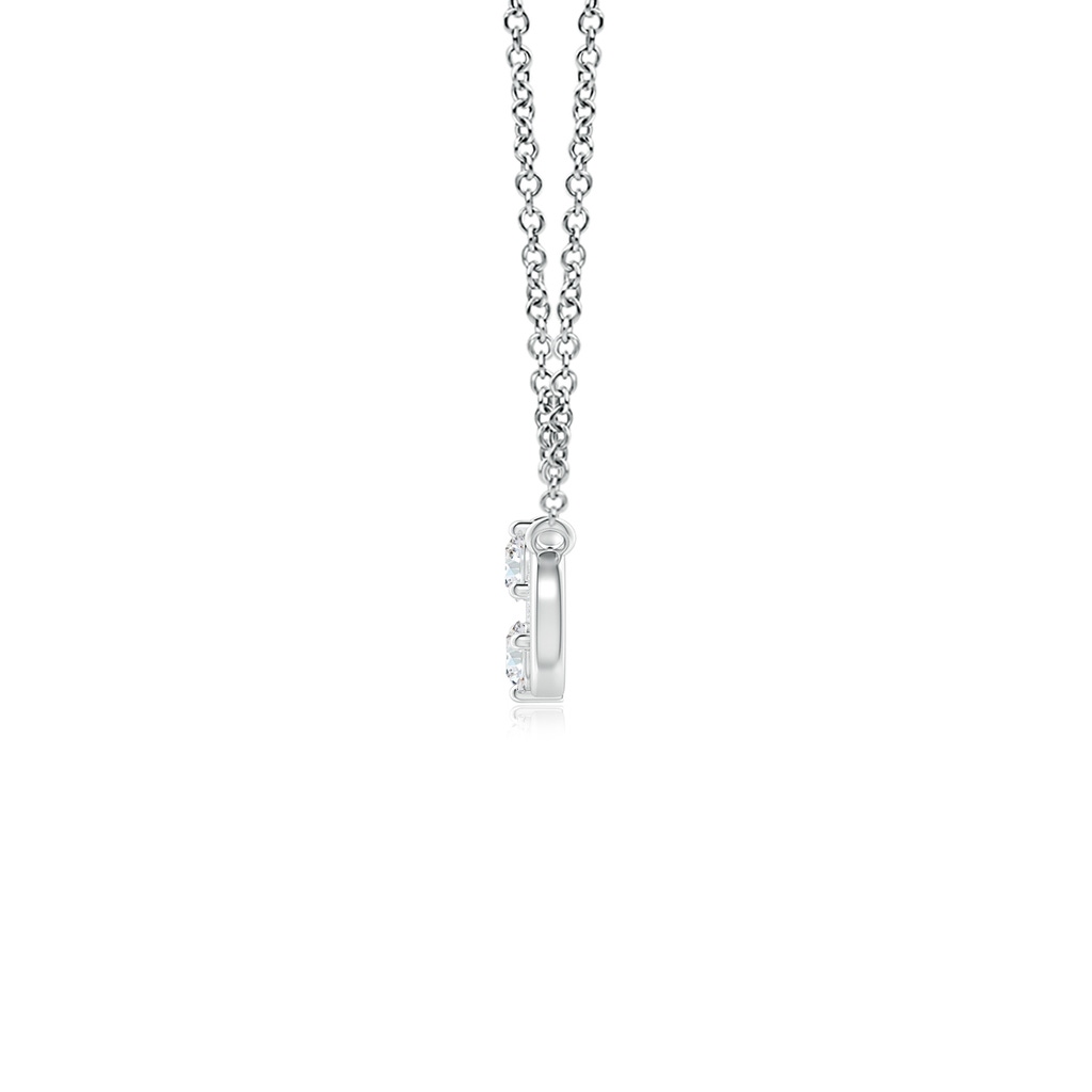 2.8mm GVS2 Sideways Infinity Two Stone Diamond Necklace in White Gold Side-1