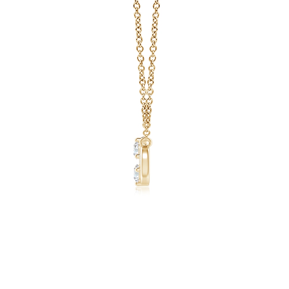 2.8mm GVS2 Sideways Infinity Two Stone Diamond Necklace in Yellow Gold side-1