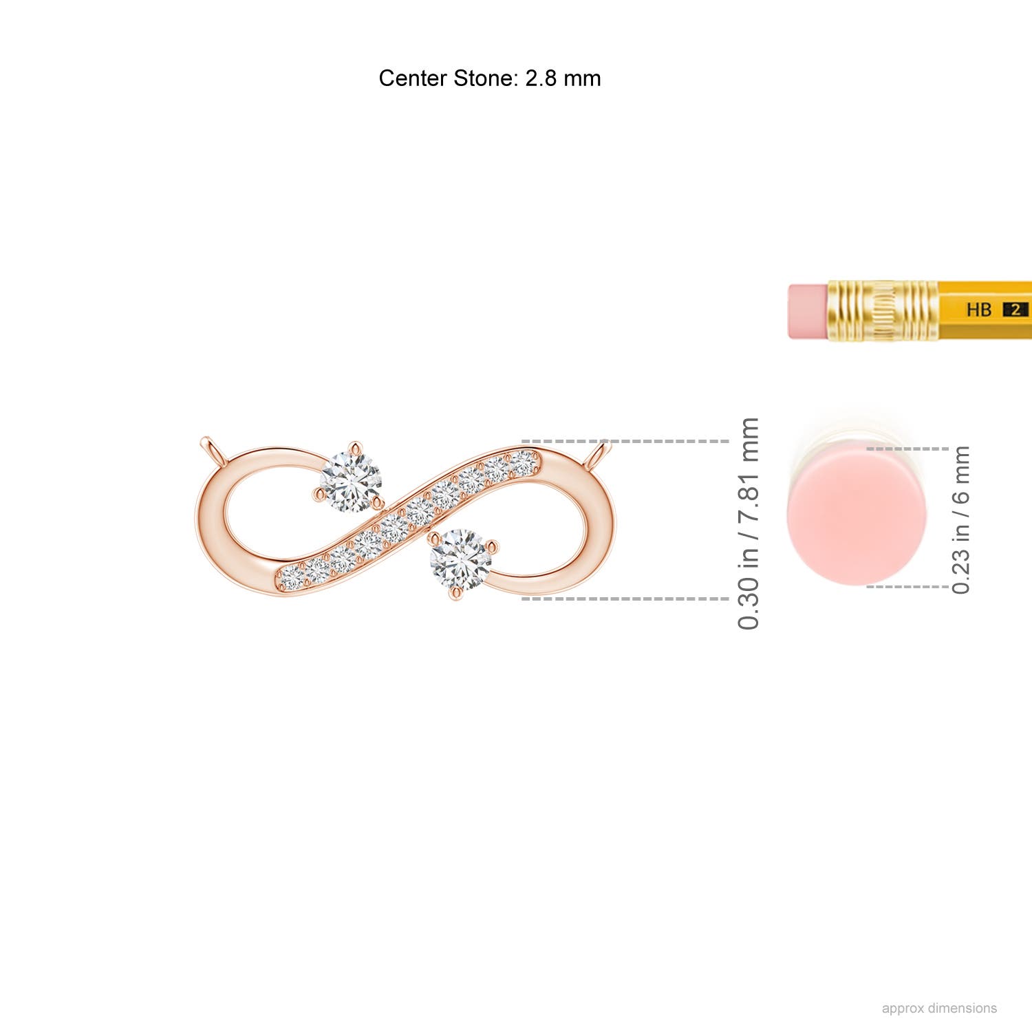 H, SI2 / 0.25 CT / 14 KT Rose Gold