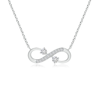 2.8mm HSI2 Sideways Infinity Two Stone Diamond Necklace in White Gold