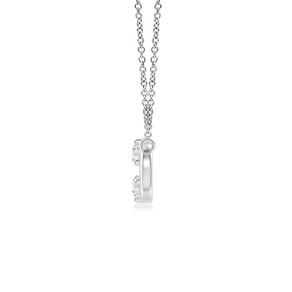 3.5mm GVS2 Sideways Infinity Two Stone Diamond Necklace in P950 Platinum Side-1