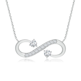 3.8mm GVS2 Sideways Infinity Two Stone Diamond Necklace in P950 Platinum