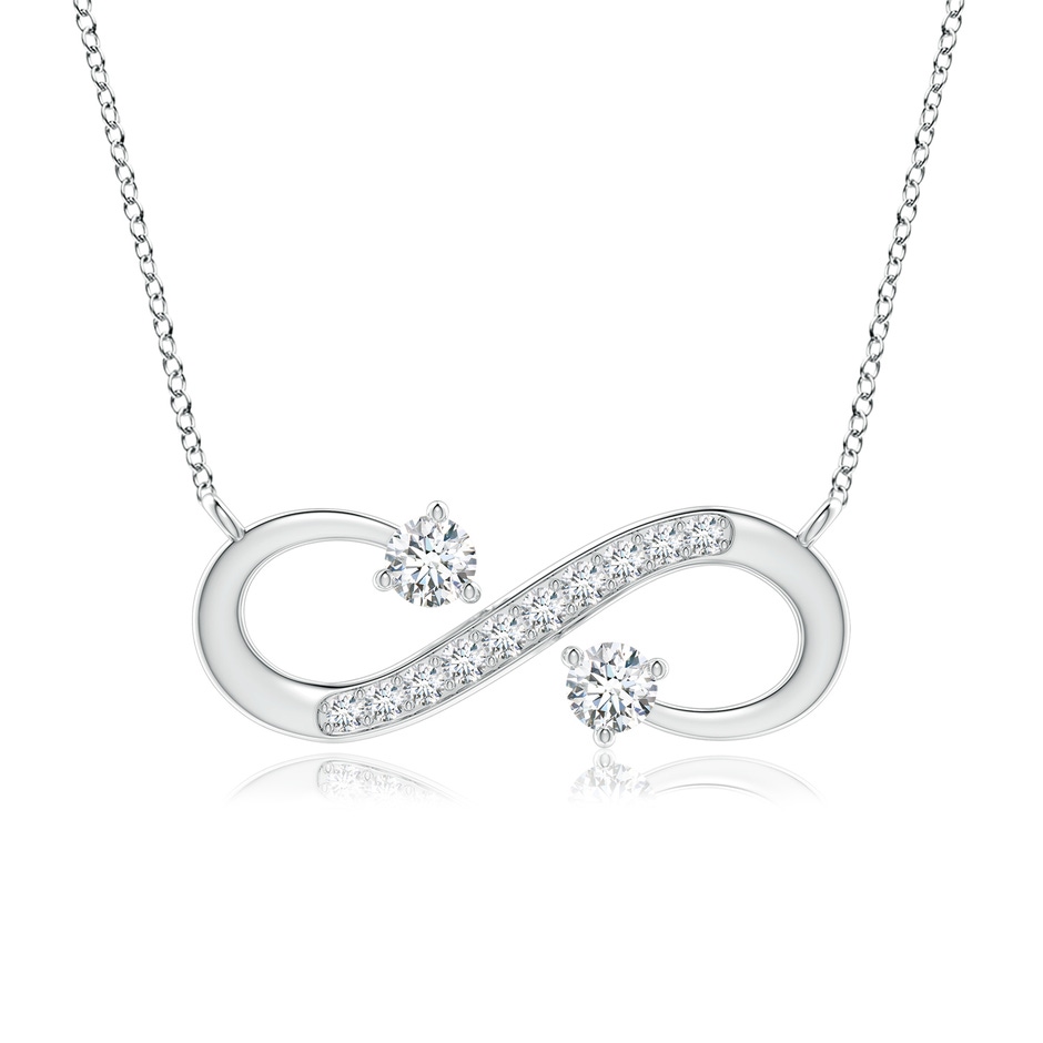 3.8mm GVS2 Sideways Infinity Two Stone Diamond Necklace in P950 Platinum 
