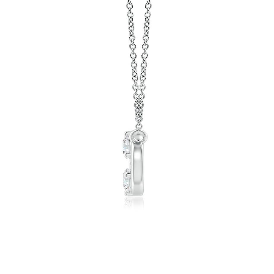 3.8mm GVS2 Sideways Infinity Two Stone Diamond Necklace in P950 Platinum side-1