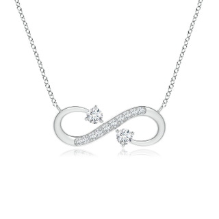 3mm GVS2 Sideways Infinity Two Stone Diamond Necklace in P950 Platinum