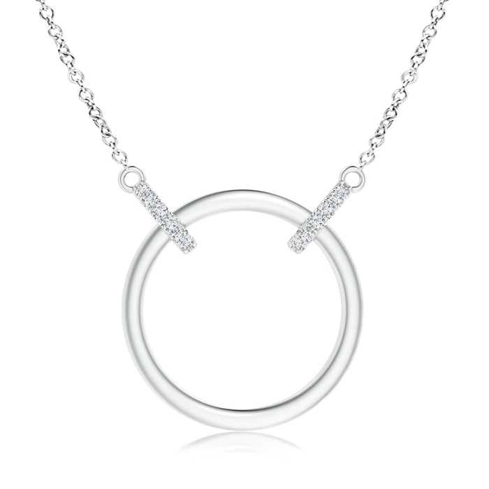 0.9mm GVS2 Double-Bale Open Circle Diamond Necklace in White Gold 
