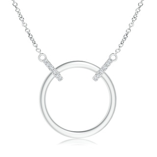 0.9mm GVS2 Double-Bale Open Circle Diamond Necklace in White Gold