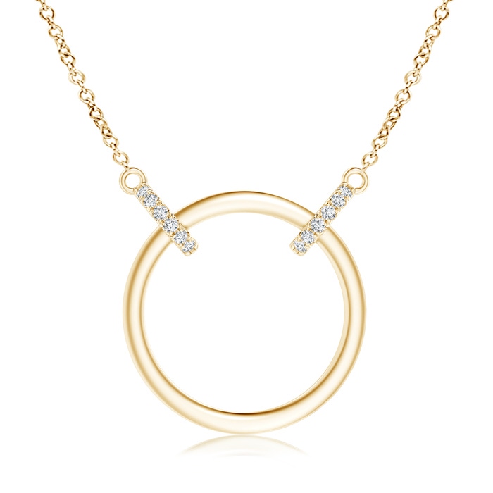 0.9mm GVS2 Double-Bale Open Circle Diamond Necklace in Yellow Gold