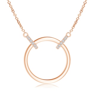 0.9mm HSI2 Double-Bale Open Circle Diamond Necklace in Rose Gold