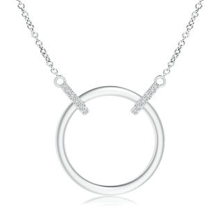 0.9mm HSI2 Double-Bale Open Circle Diamond Necklace in White Gold