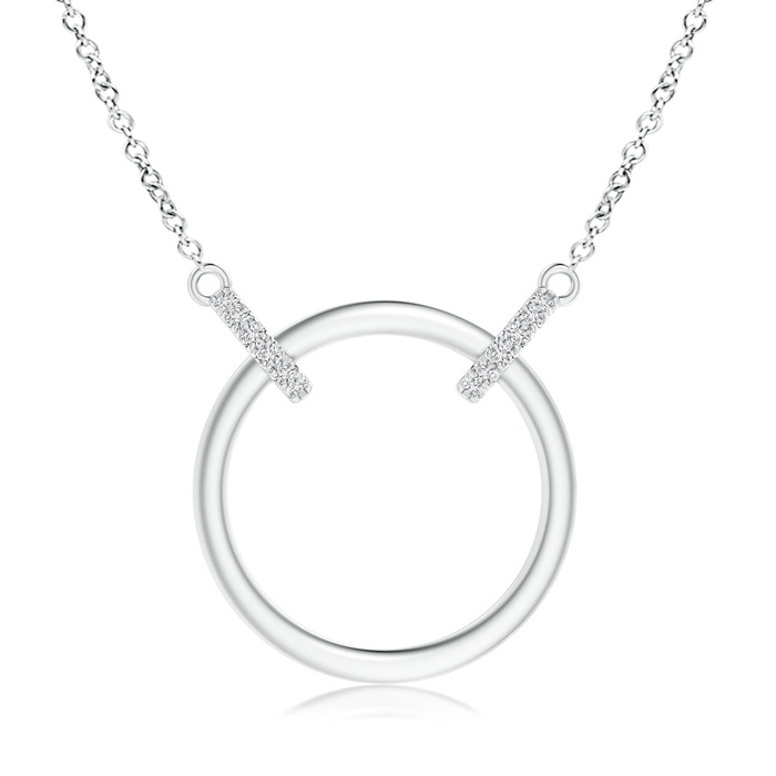 0.9mm HSI2 Double-Bale Open Circle Diamond Necklace in White Gold 
