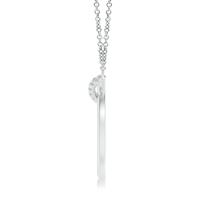 0.9mm HSI2 Double-Bale Open Circle Diamond Necklace in White Gold product image