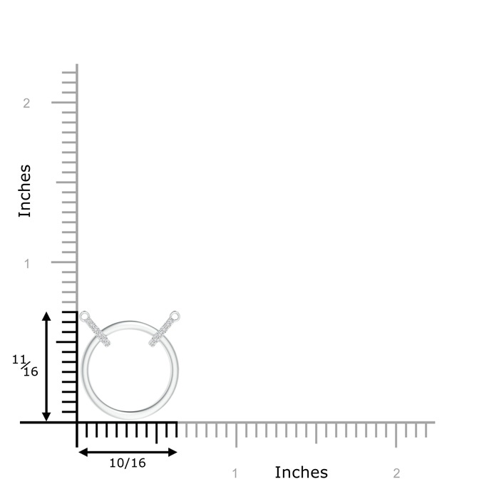 0.9mm HSI2 Double-Bale Open Circle Diamond Necklace in White Gold product image
