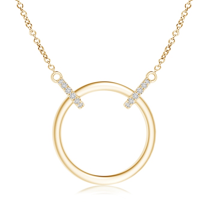 0.9mm HSI2 Double-Bale Open Circle Diamond Necklace in Yellow Gold