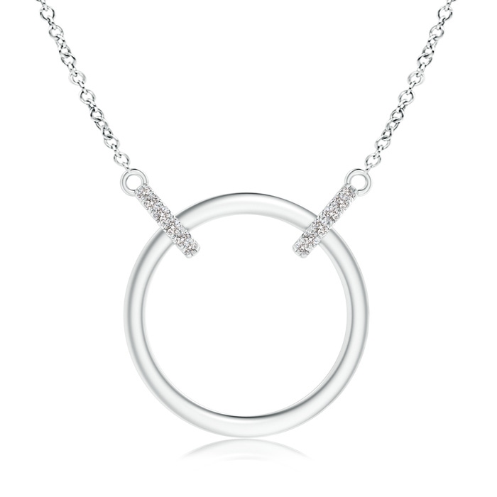 0.9mm IJI1I2 Double-Bale Open Circle Diamond Necklace in White Gold 
