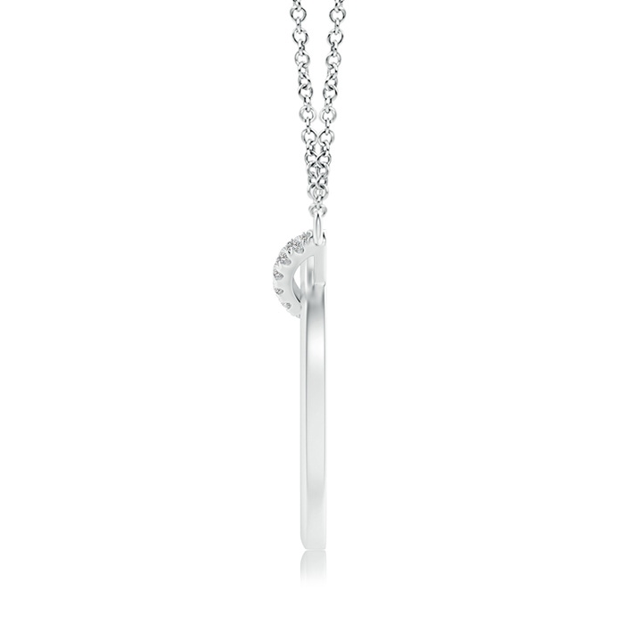 0.9mm IJI1I2 Double-Bale Open Circle Diamond Necklace in White Gold product image