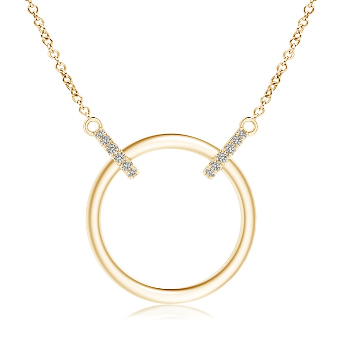 0.9mm KI3 Double-Bale Open Circle Diamond Necklace in Yellow Gold 