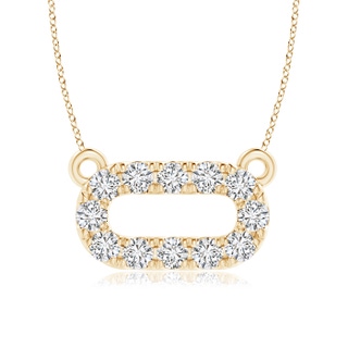 1.3mm HSI2 Pavé-Set Diamond Oval Necklace in Yellow Gold