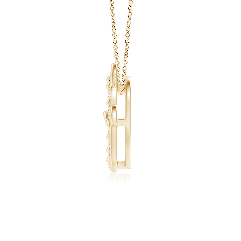 1mm GVS2 Diamond Devil Heart Pendant in 18K Yellow Gold - side 199