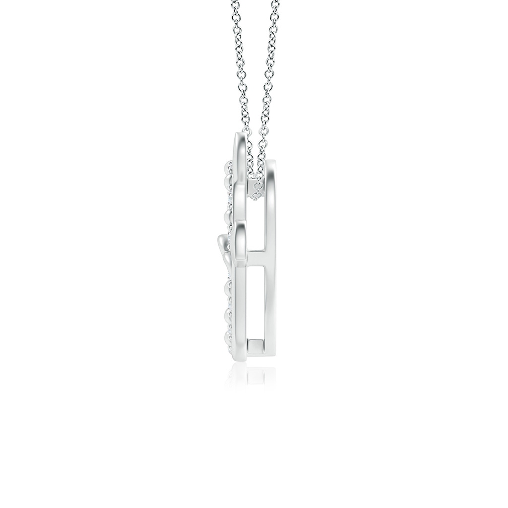 1mm GVS2 Diamond Devil Heart Pendant in S999 Silver - side 199