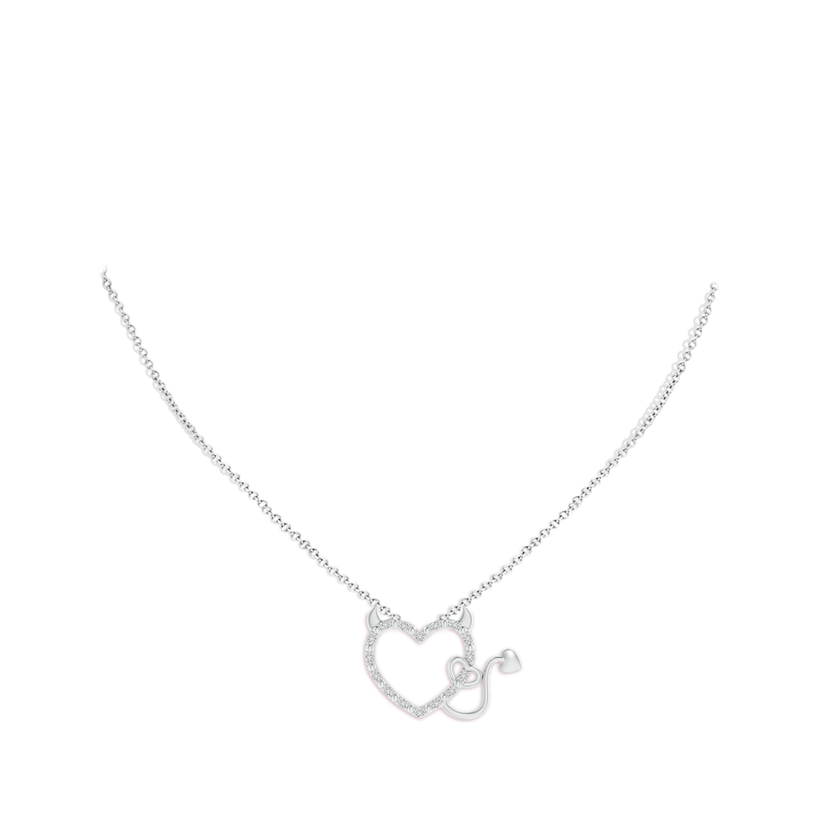 1mm HSI2 Diamond Devil Heart Pendant in White Gold pen