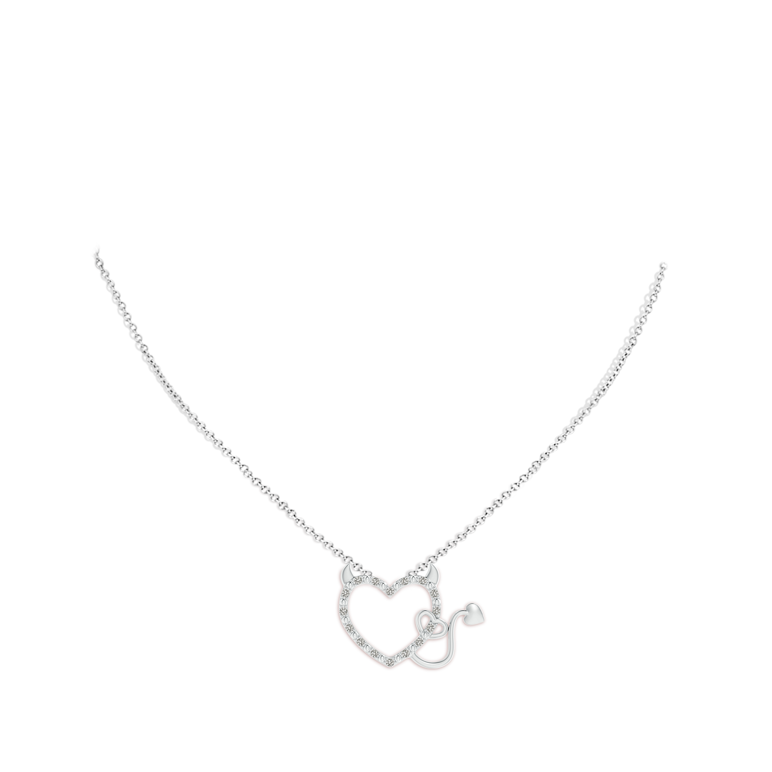 Diamond Devil Heart Pendant