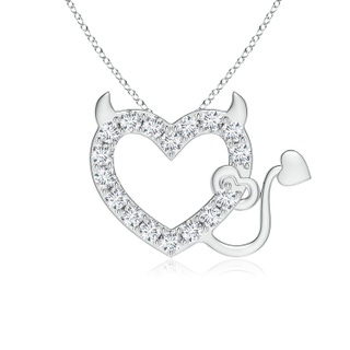 2.4mm GVS2 Diamond Devil Heart Pendant in P950 Platinum