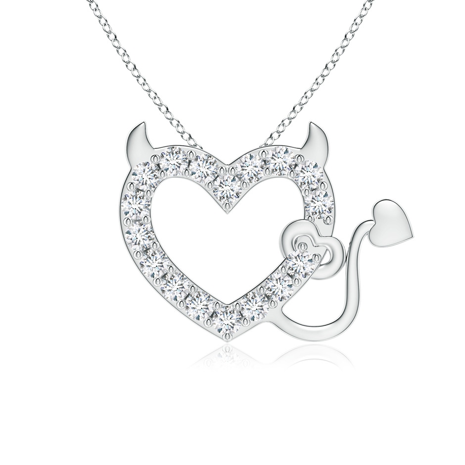 2.4mm GVS2 Diamond Devil Heart Pendant in White Gold 