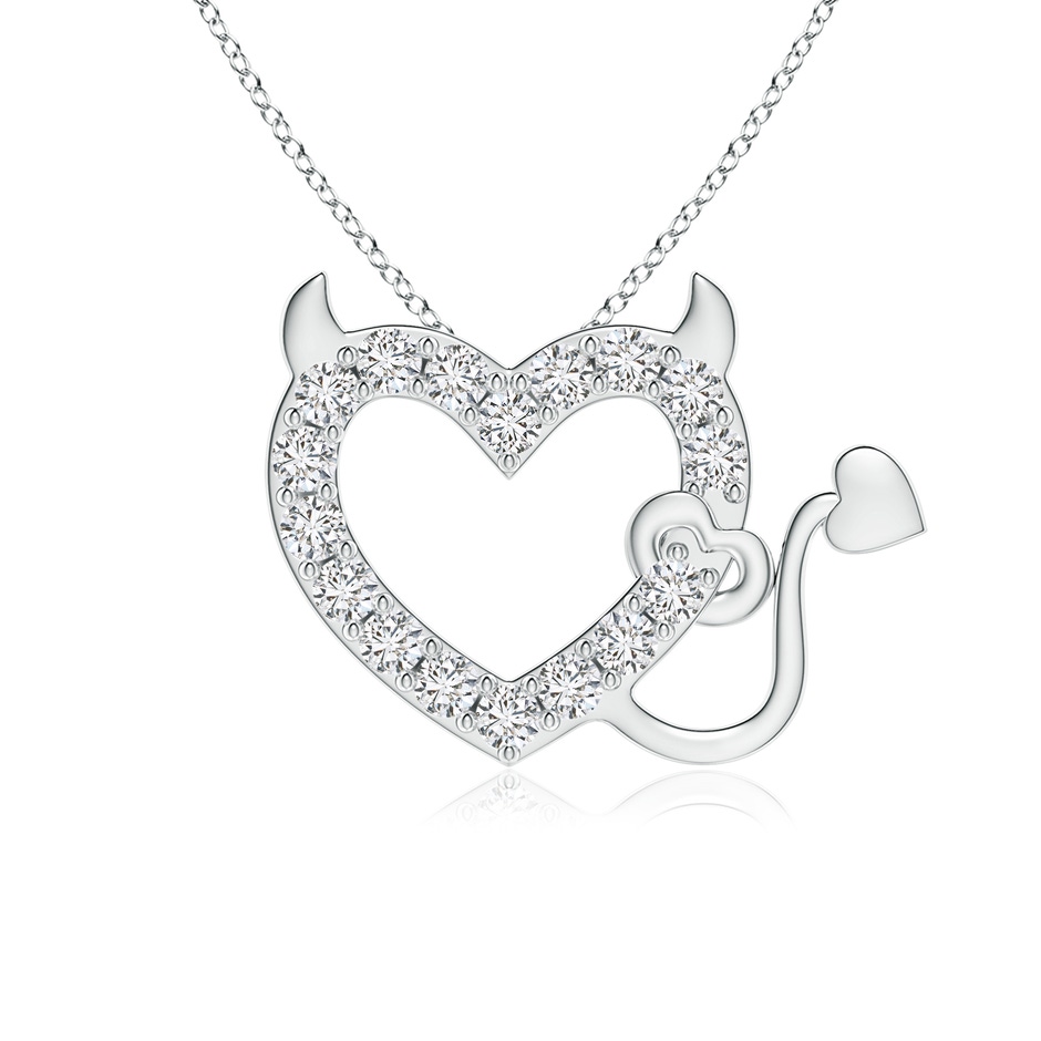 2.4mm HSI2 Diamond Devil Heart Pendant in White Gold 