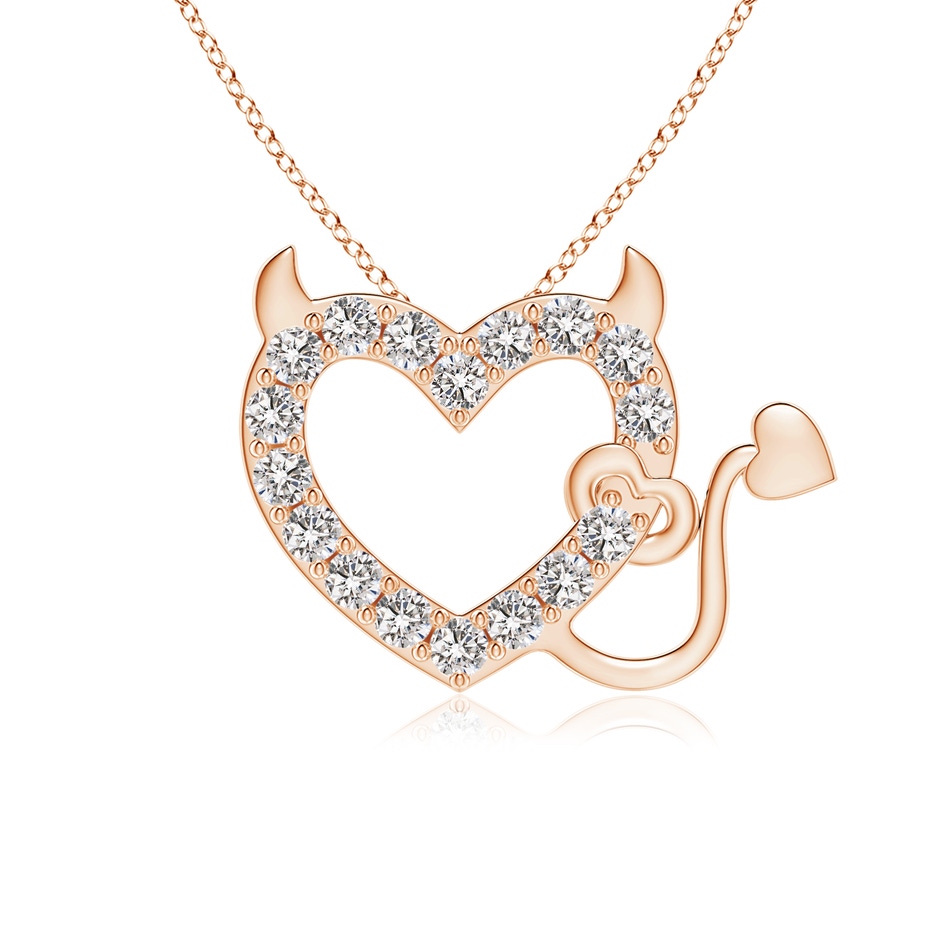 2.4mm IJI1I2 Diamond Devil Heart Pendant in Rose Gold 