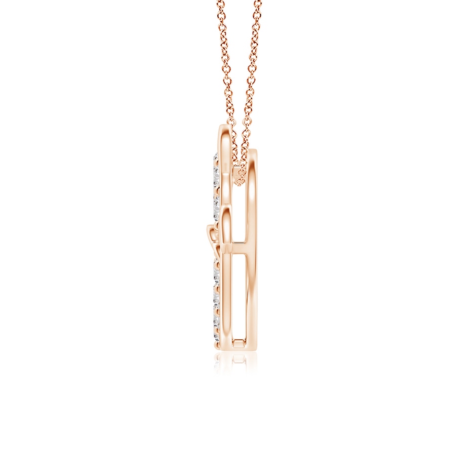 2.4mm IJI1I2 Diamond Devil Heart Pendant in Rose Gold side 199