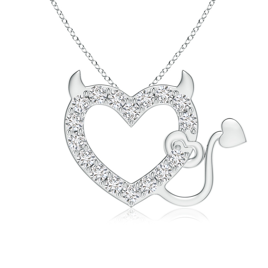 2.85mm HSI2 Diamond Devil Heart Pendant in White Gold 