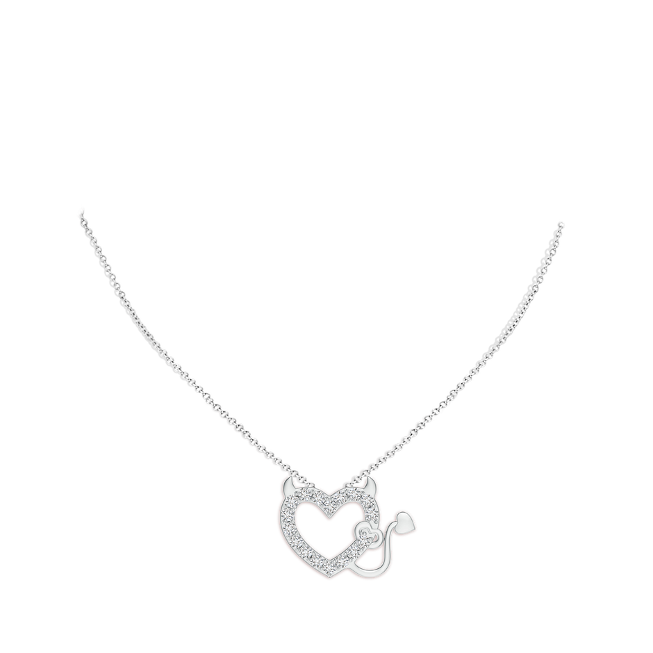 2.85mm HSI2 Diamond Devil Heart Pendant in White Gold pen