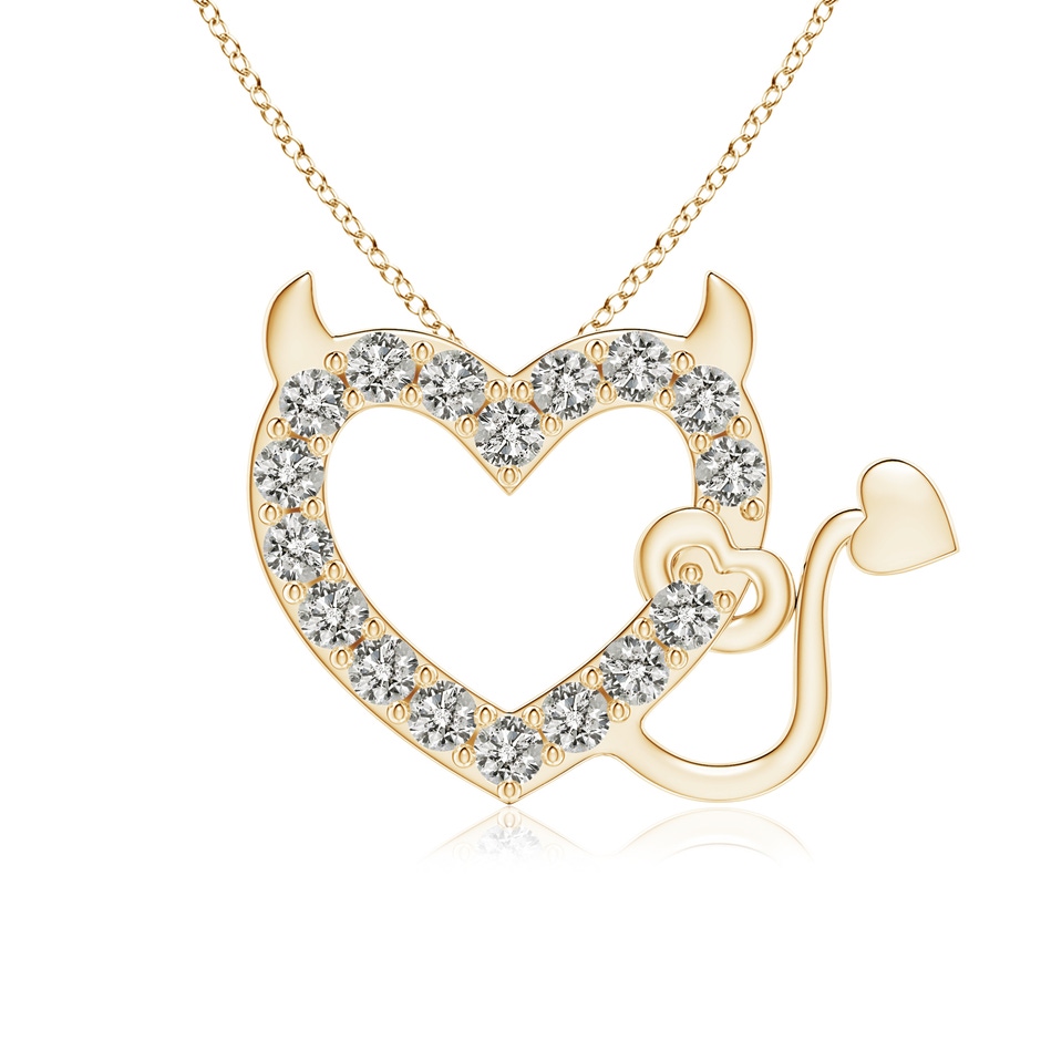 2.85mm KI3 Diamond Devil Heart Pendant in Yellow Gold 