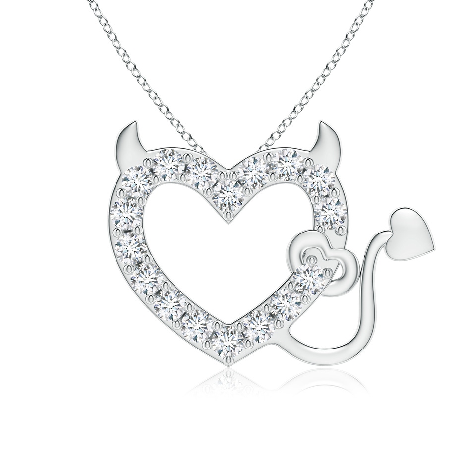 3.1mm GVS2 Diamond Devil Heart Pendant in P950 Platinum 