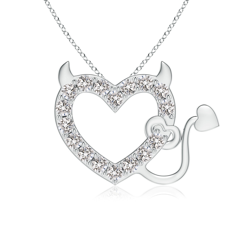 3.1mm IJI1I2 Diamond Devil Heart Pendant in 18K White Gold 