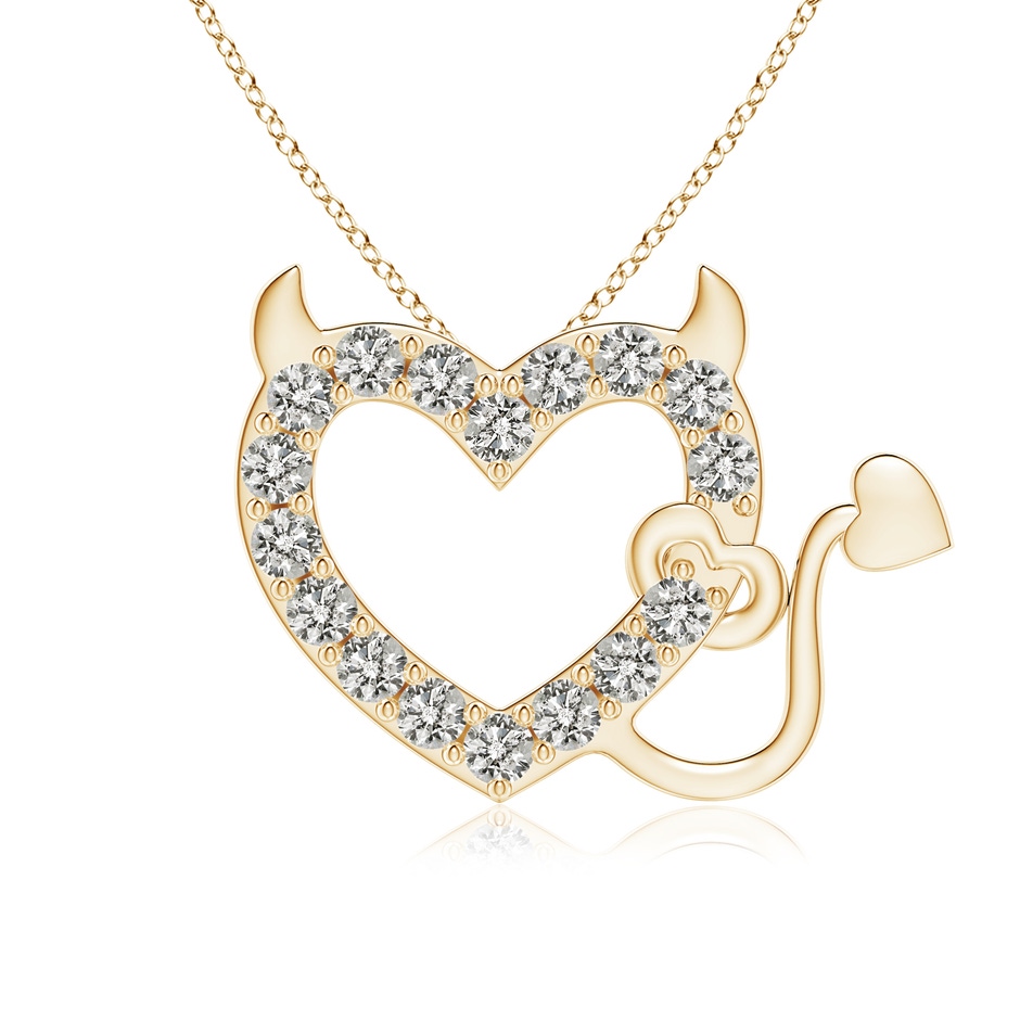 3.1mm KI3 Diamond Devil Heart Pendant in 18K Yellow Gold 