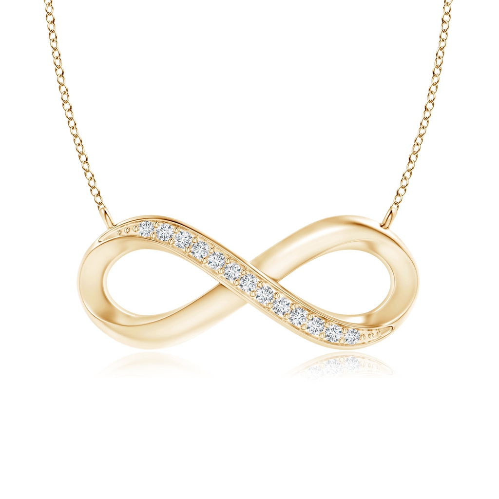 1mm GVS2 Sideways Pave-Set Diamond Infinity Necklace in 10K Yellow Gold