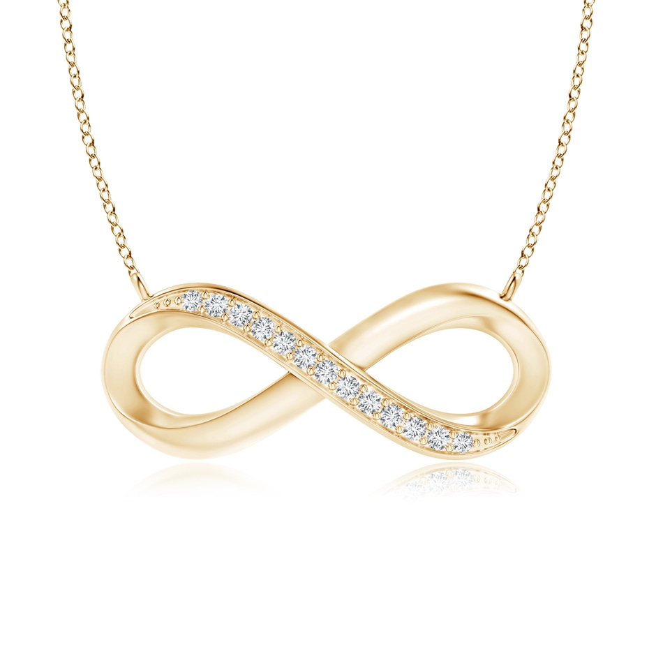 1mm GVS2 Sideways Pave-Set Diamond Infinity Necklace in 18K Yellow Gold 