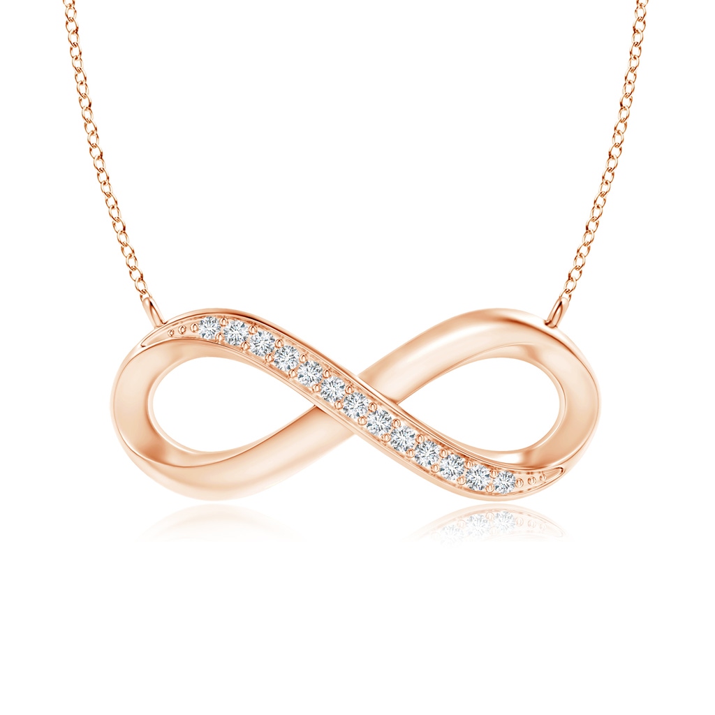 1mm GVS2 Sideways Pave-Set Diamond Infinity Necklace in Rose Gold