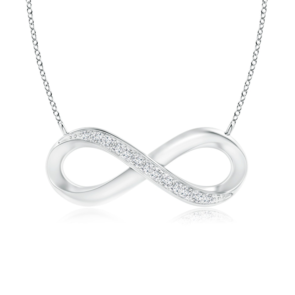 1mm GVS2 Sideways Pave-Set Diamond Infinity Necklace in White Gold 