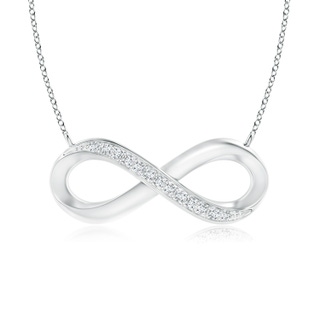 1mm GVS2 Sideways Pave-Set Diamond Infinity Necklace in White Gold