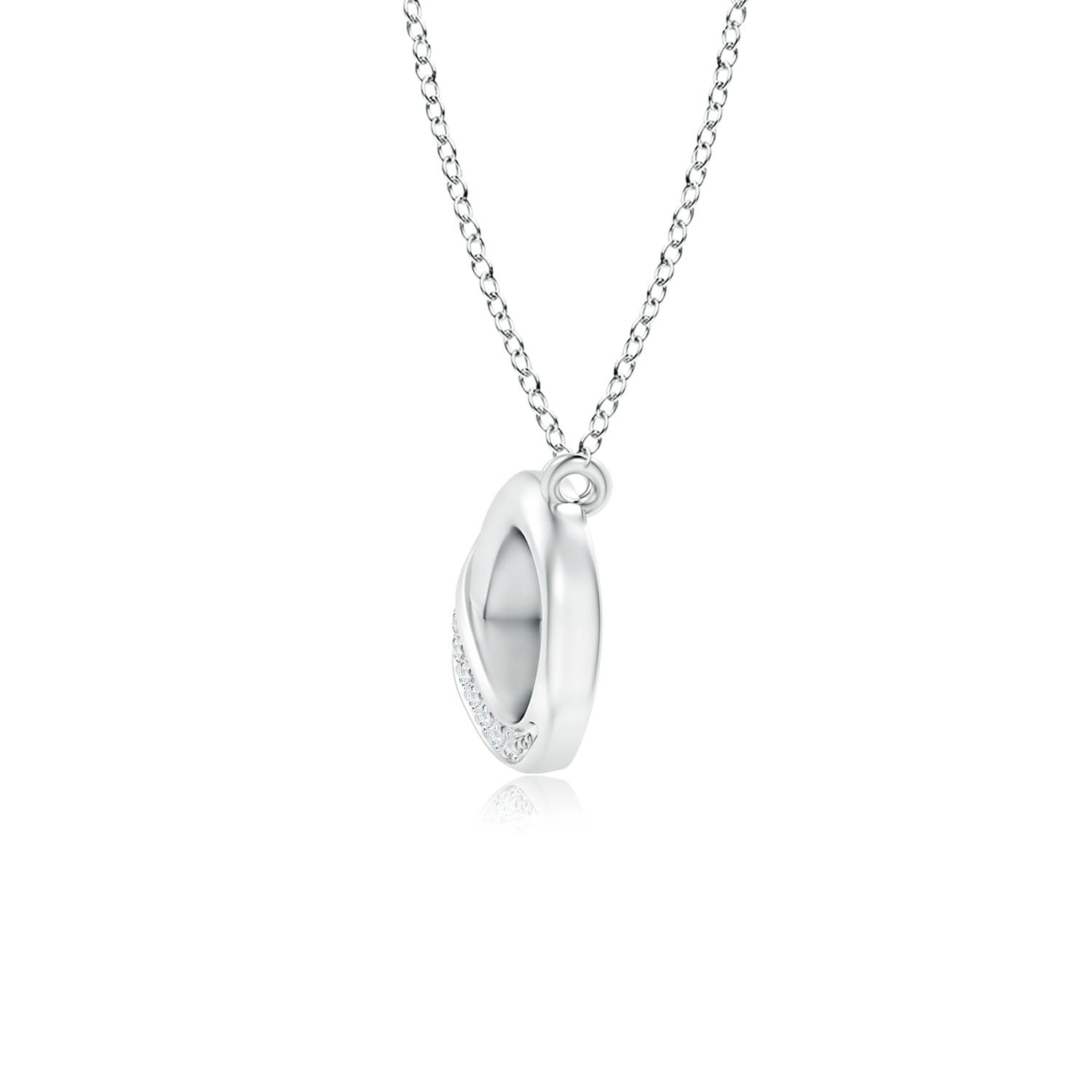 Sideways Pave-Set Diamond Infinity Necklace