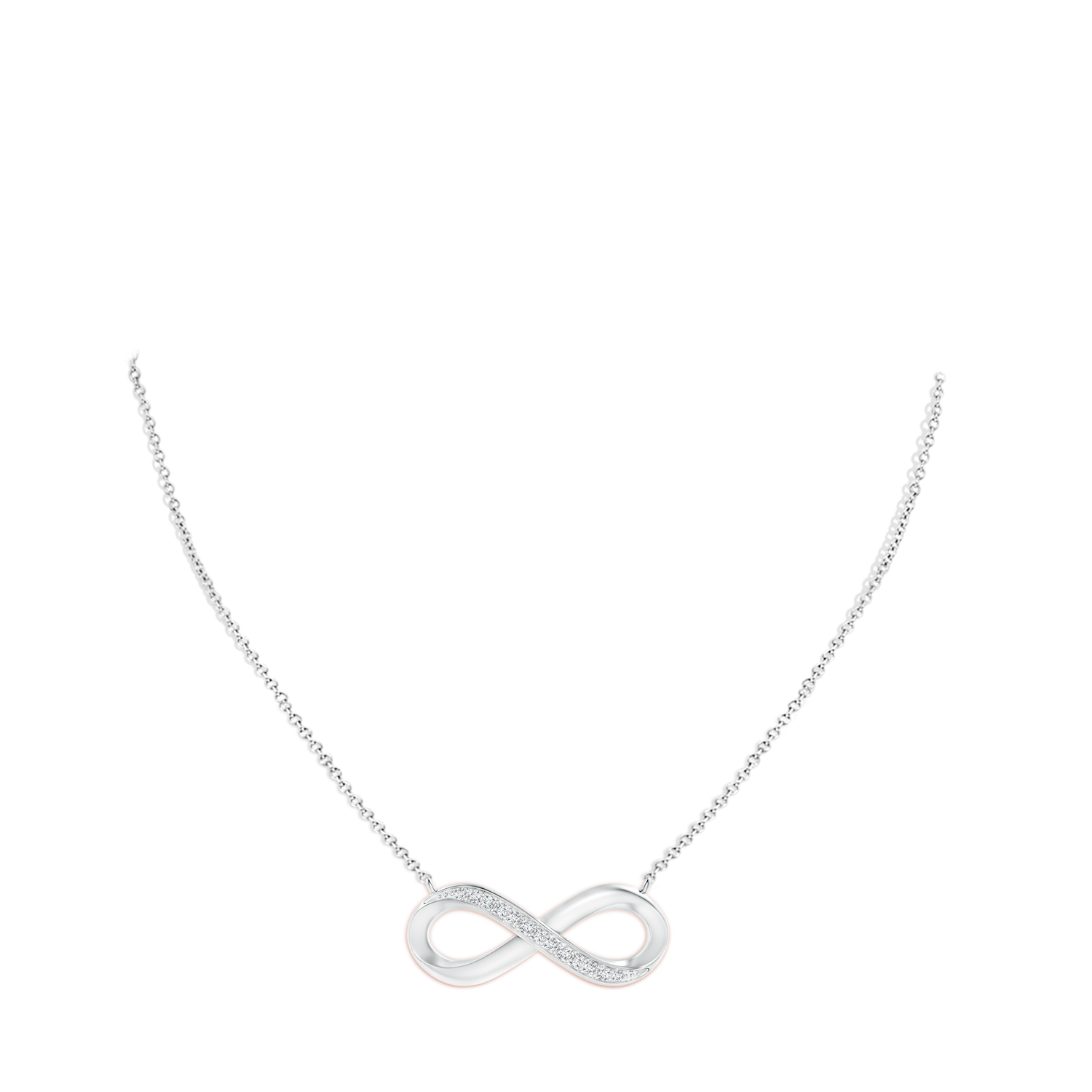 1mm GVS2 Sideways Pave-Set Diamond Infinity Necklace in White Gold - body_neck