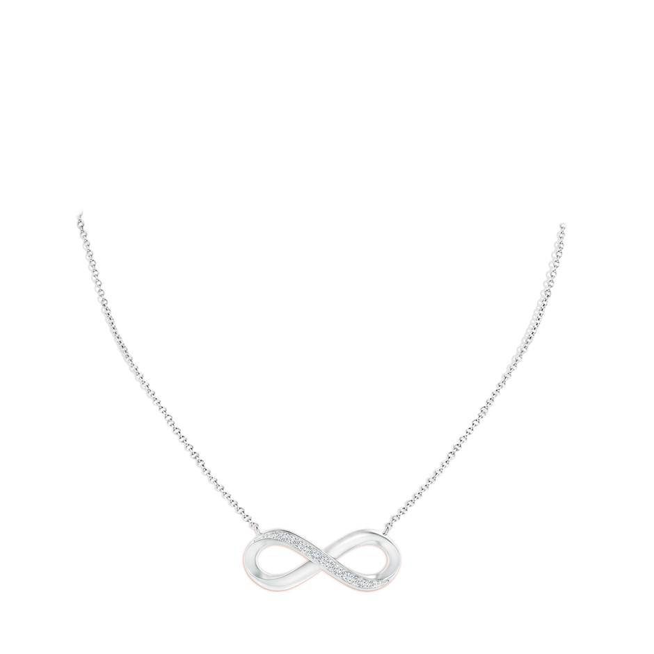 1mm GVS2 Sideways Pave-Set Diamond Infinity Necklace in White Gold pen