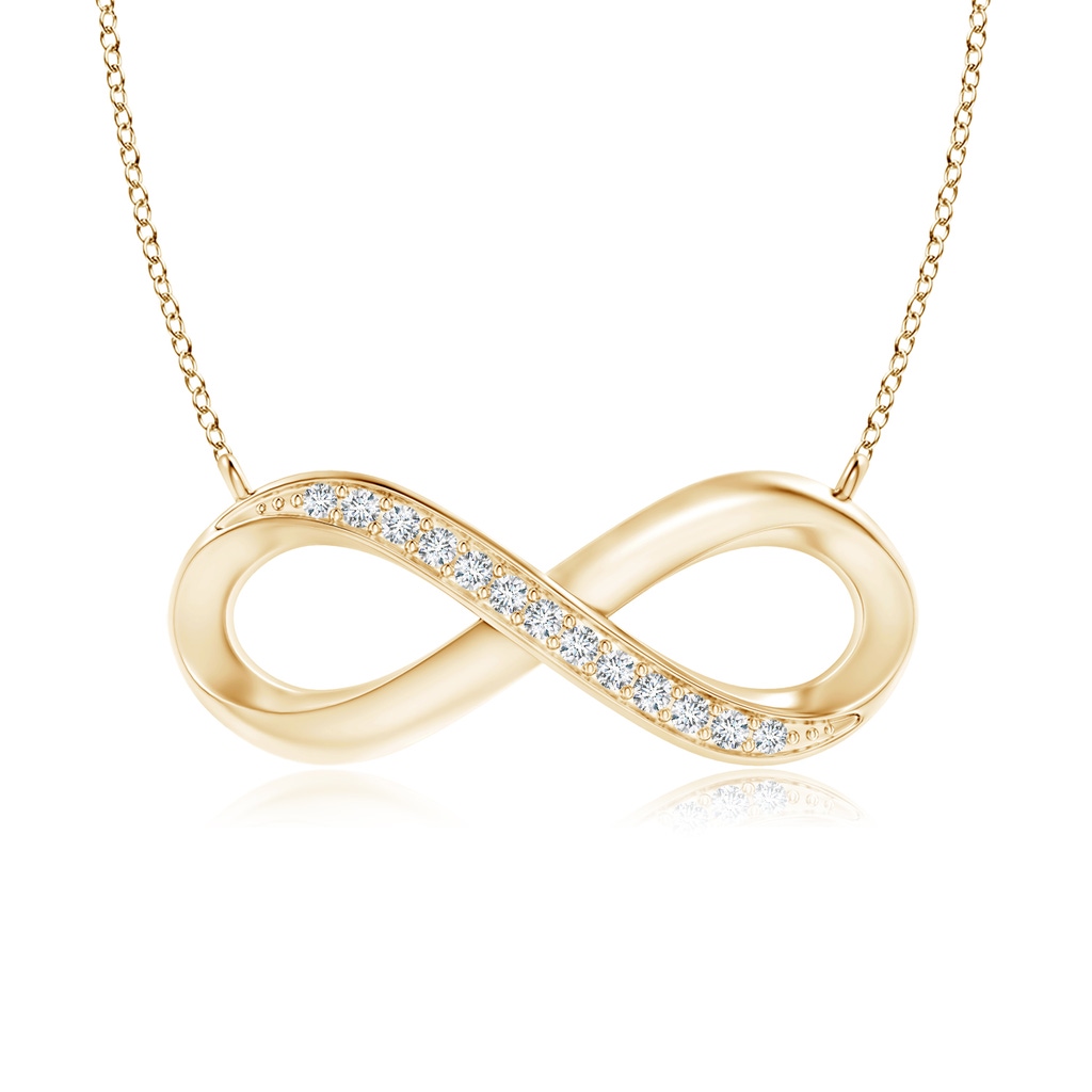 1mm GVS2 Sideways Pave-Set Diamond Infinity Necklace in Yellow Gold